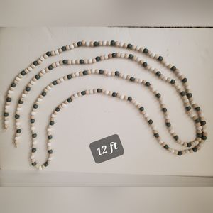 Farmhouse wooden beaded garland.